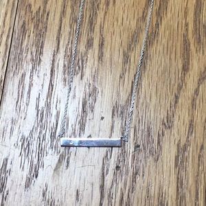 Sterling silver bar necklace with CZ